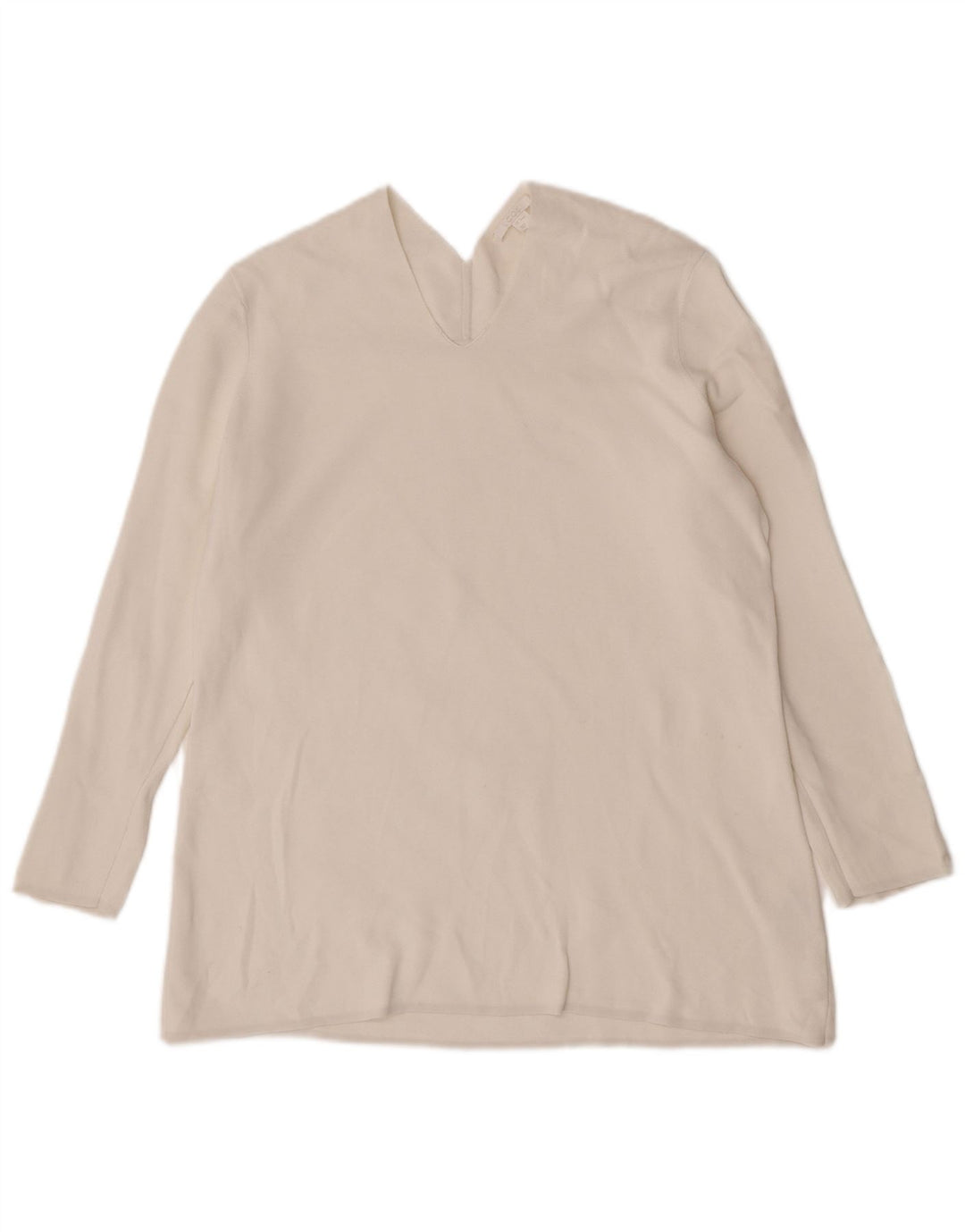 Cos Womens Top Manga Longa UK 14 Algodão Branco Médio