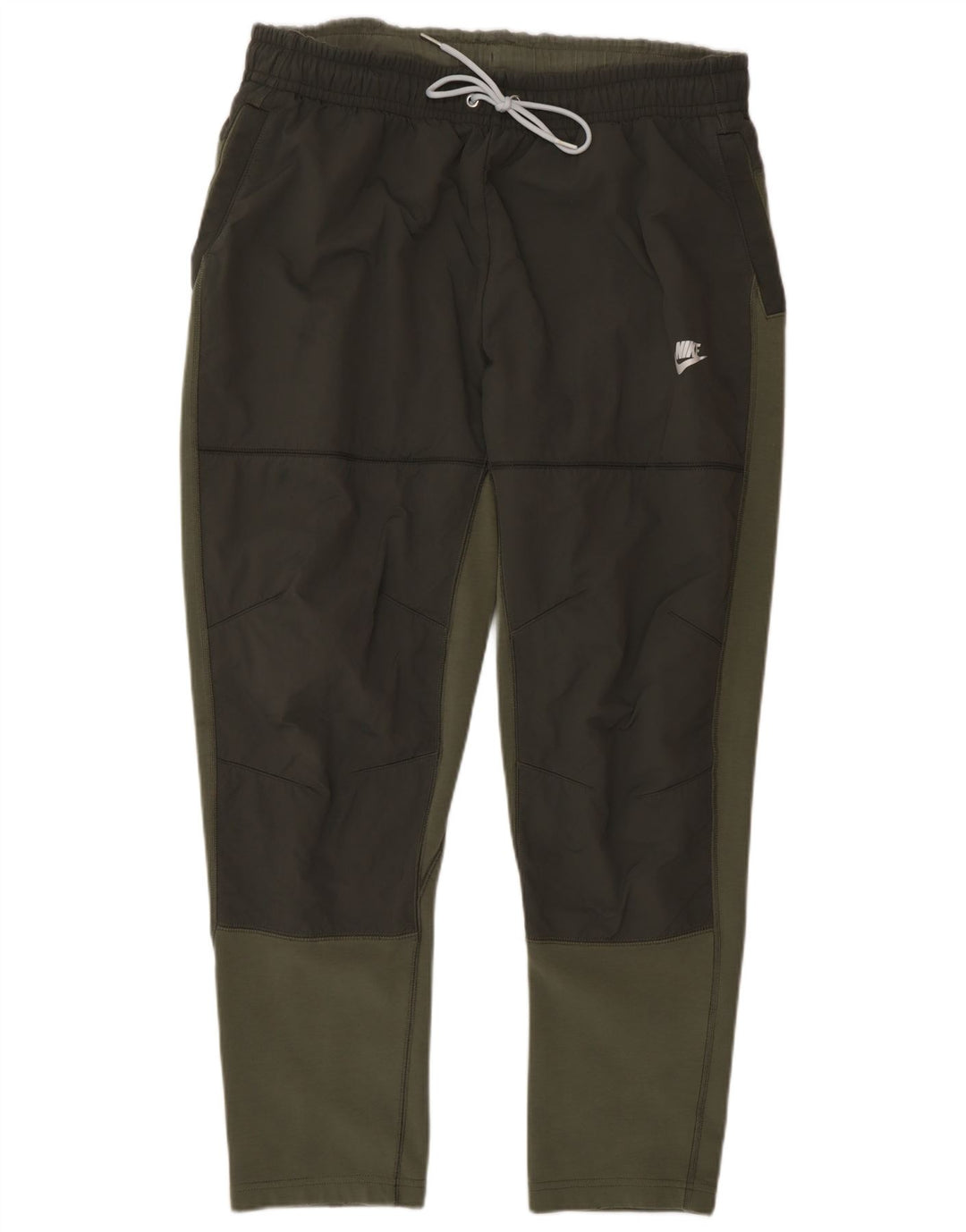 Calça de treino masculina Nike grande verde colorblock algodão
