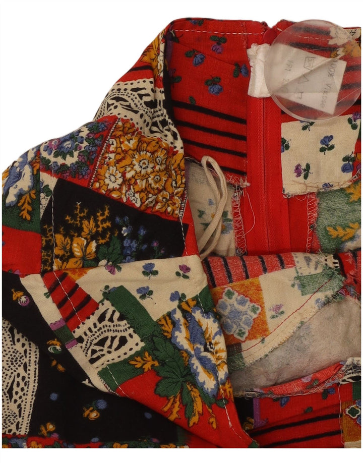 Minissaia feminina VINTAGE W28 média multicolorida patchwork viscose