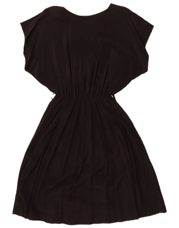 Vestido feminino vintage Batwing A-Line UK 18 XL preto