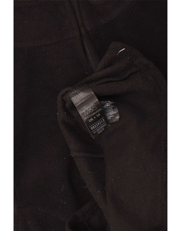 Marks & Spencer Womens Fleece Gilet UK 16 Grande Poliéster Preto
