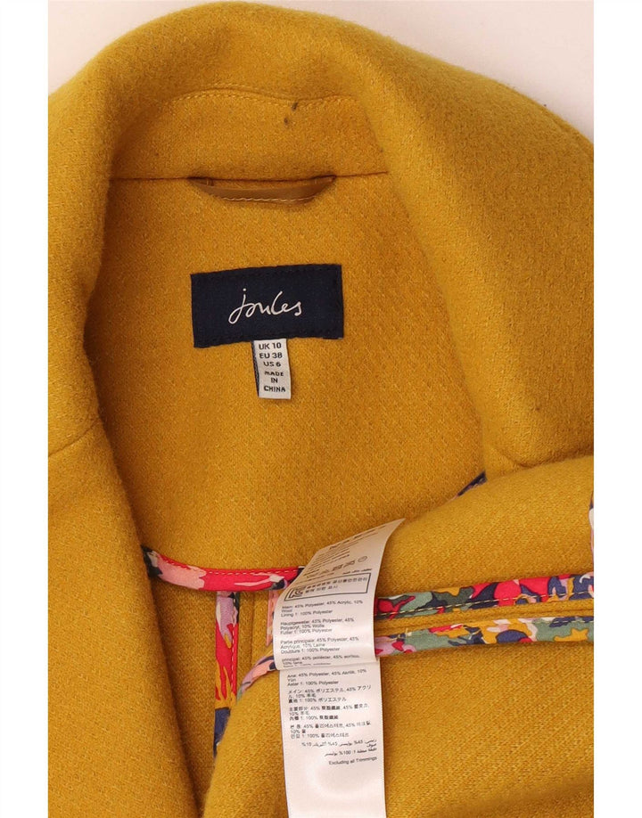Sobretudo feminino Joules UK 10 pequeno amarelo poliéster clássico