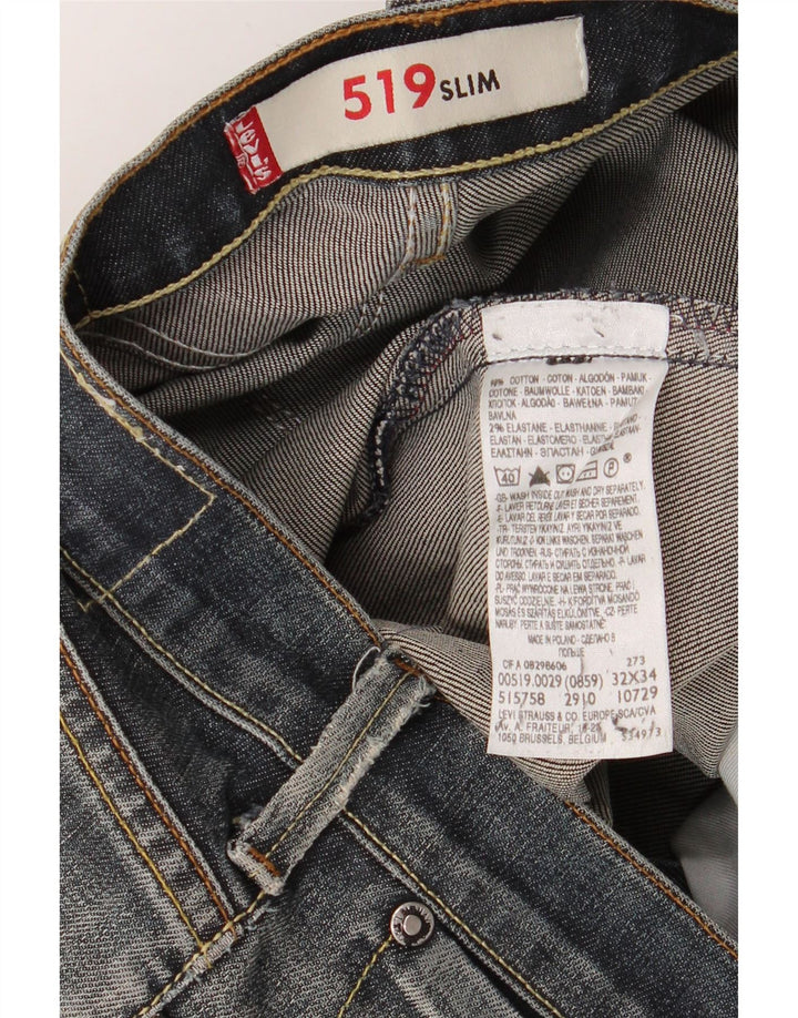 LEVI'S Masculino 519 Slim Jeans W32 L30 Azul Algodão