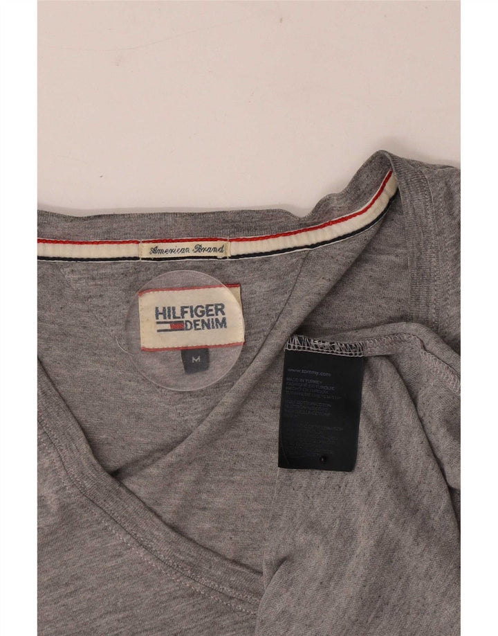 Camiseta masculina Tommy Hilfiger Top cinza médio algodão manchado