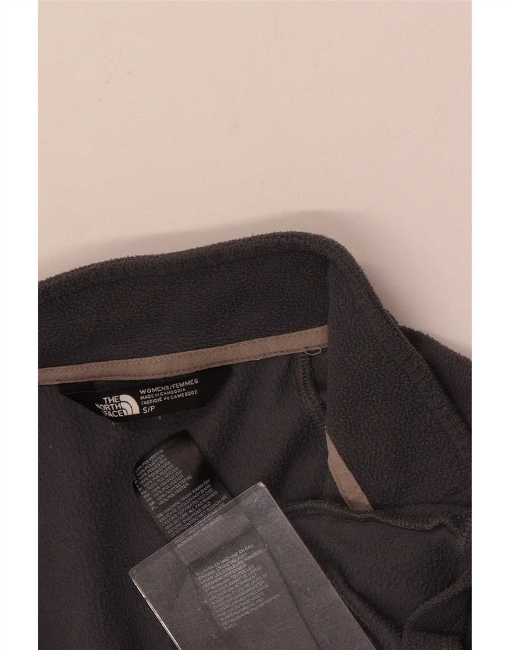Suéter de lã feminino The North Face com zíper e gola UK 10 pequeno poliéster cinza