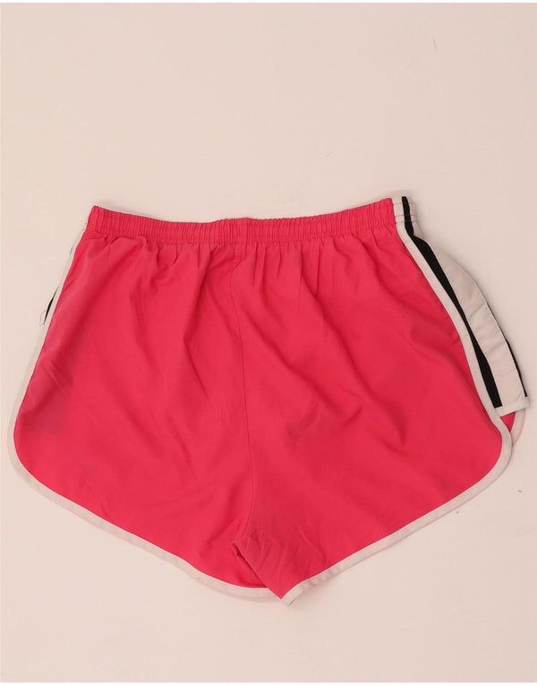 Shorts esportivos femininos Nike Dri Fit UK 12 poliéster colorblock rosa médio