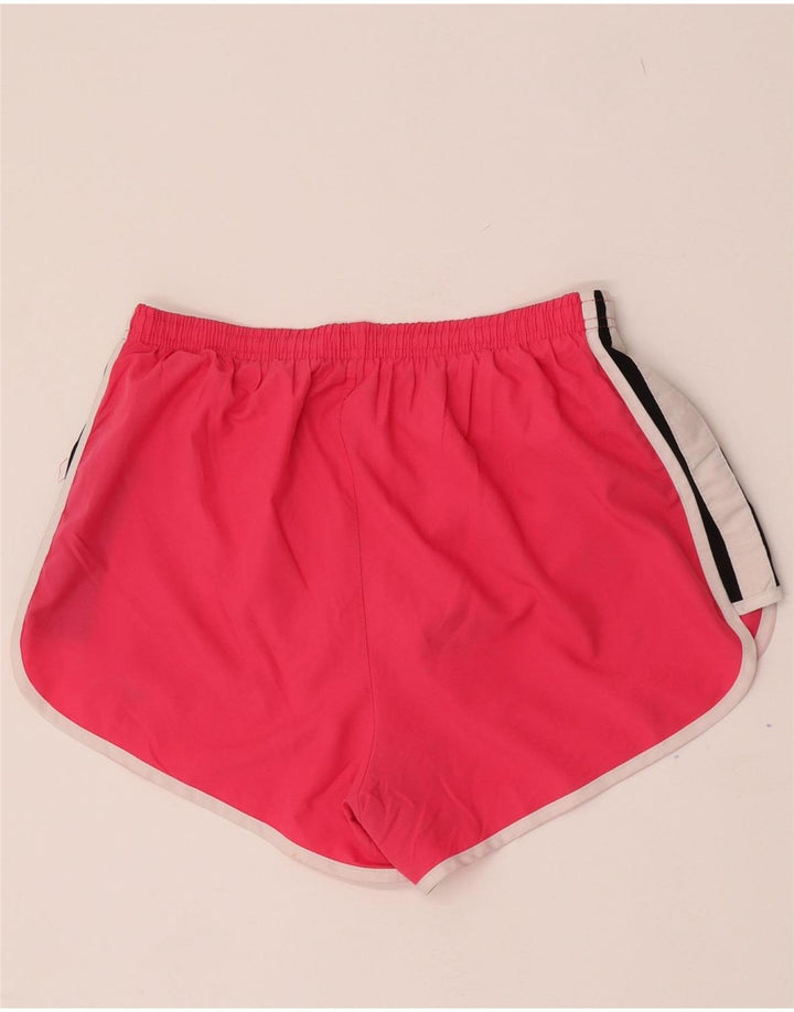 Shorts esportivos femininos Nike Dri Fit UK 12 poliéster colorblock rosa médio