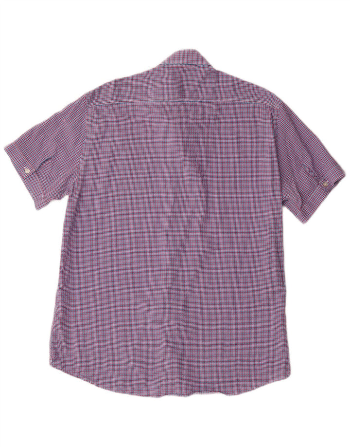 Camisa masculina Carrera Regular Fit manga curta XL vermelho xadrez algodão