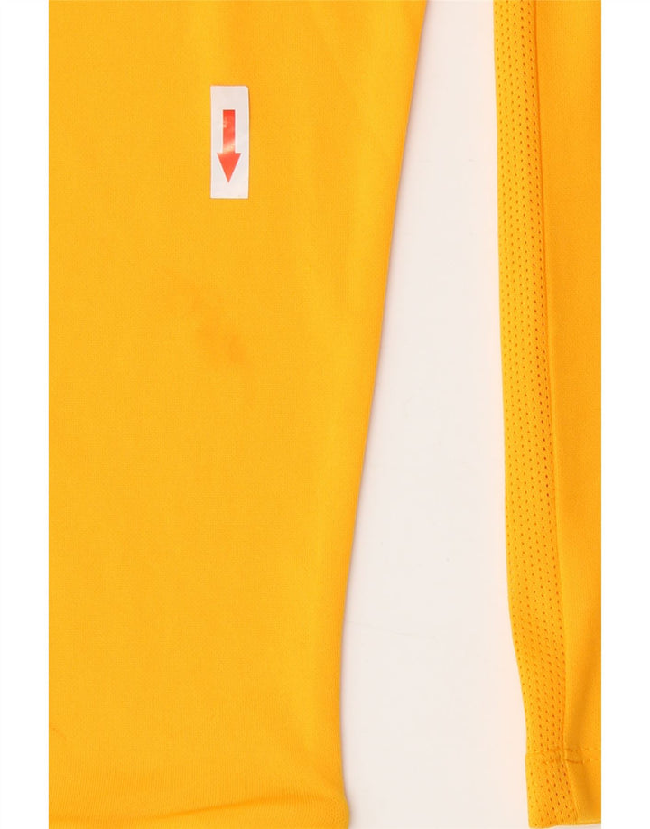 Top gráfico Nike masculino Dri Fit manga comprida poliéster amarelo médio