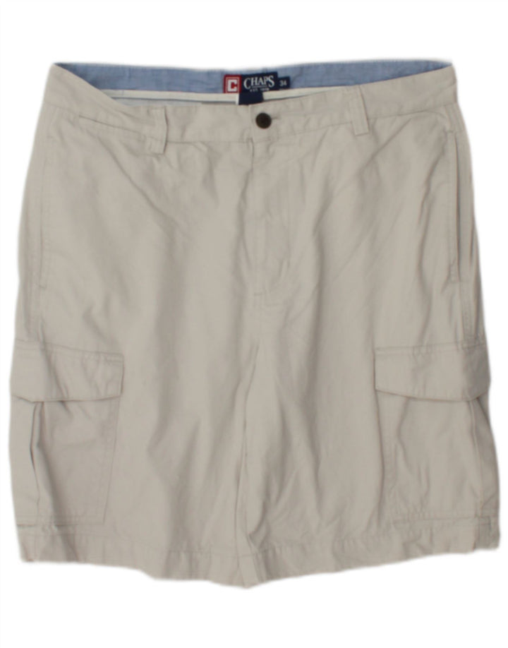 Shorts cargo masculino Chaps W34 grande algodão bege