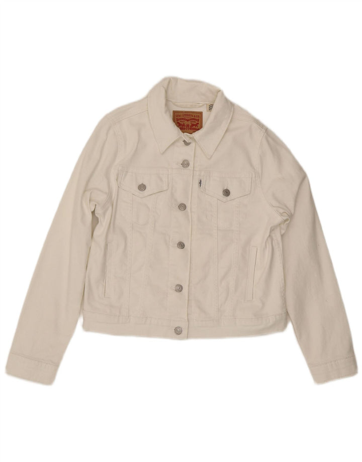 Jaqueta jeans feminina Levi's UK 14 médio branco
