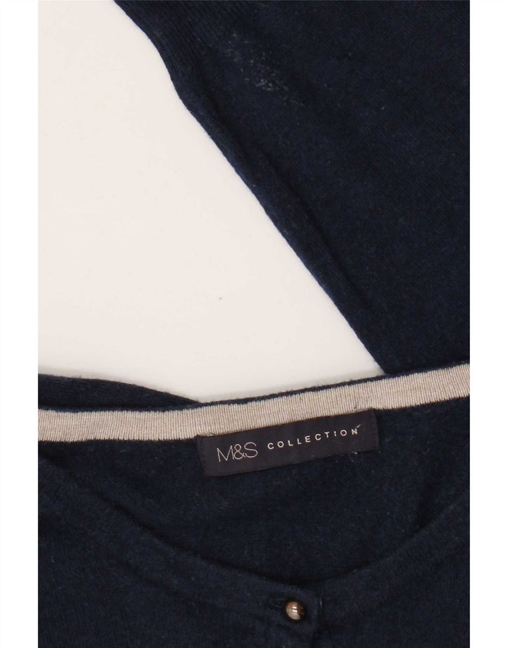 Suéter cardigã feminino Marks & Spencer Reino Unido 16 grande azul marinho