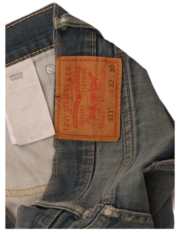 Levi's Masculino 511 Slim Jeans W32 L28 Azul Algodão