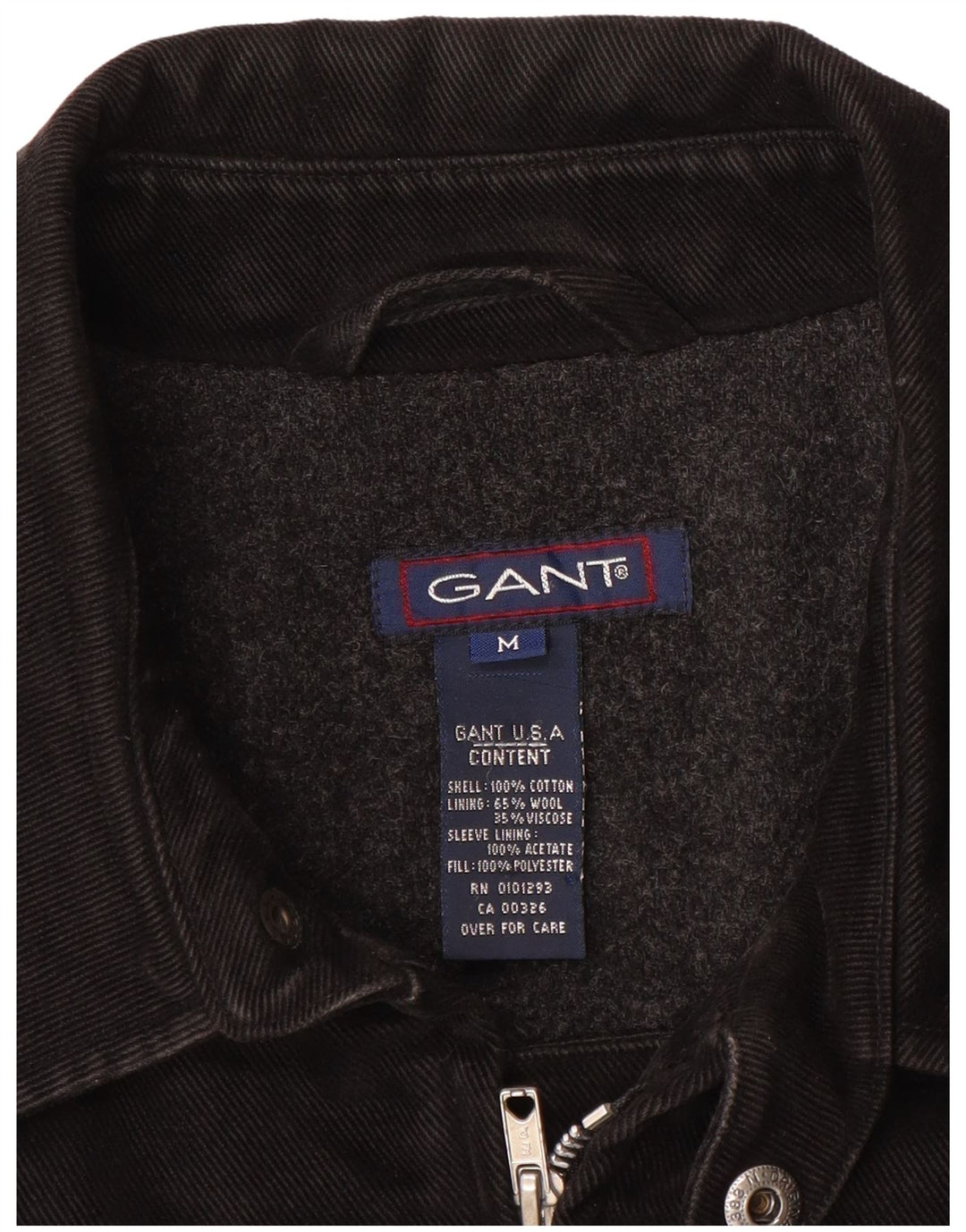 Jaqueta bomber masculina GANT Reino Unido 38 algodão preto médio
