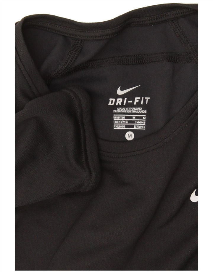 Top Nike Dri Fit Feminino Manga Longa UK 12/14 Médio Preto Colourblock