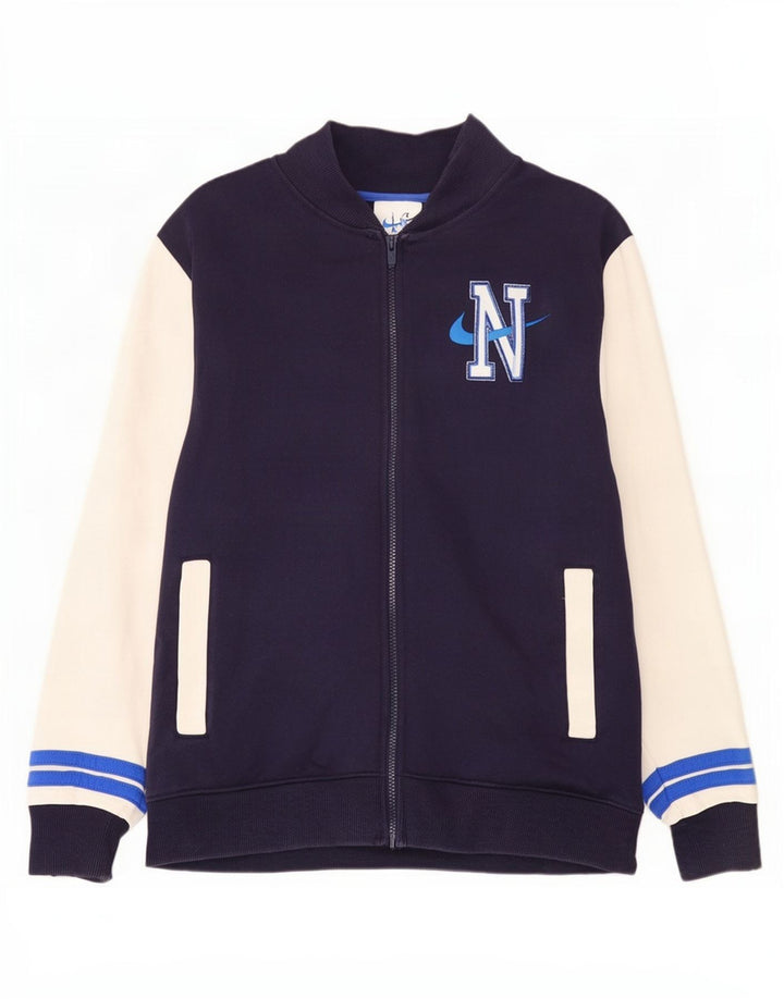 Jaqueta masculina Nike Graphic Tracksuit Top grande algodão colorblock azul marinho