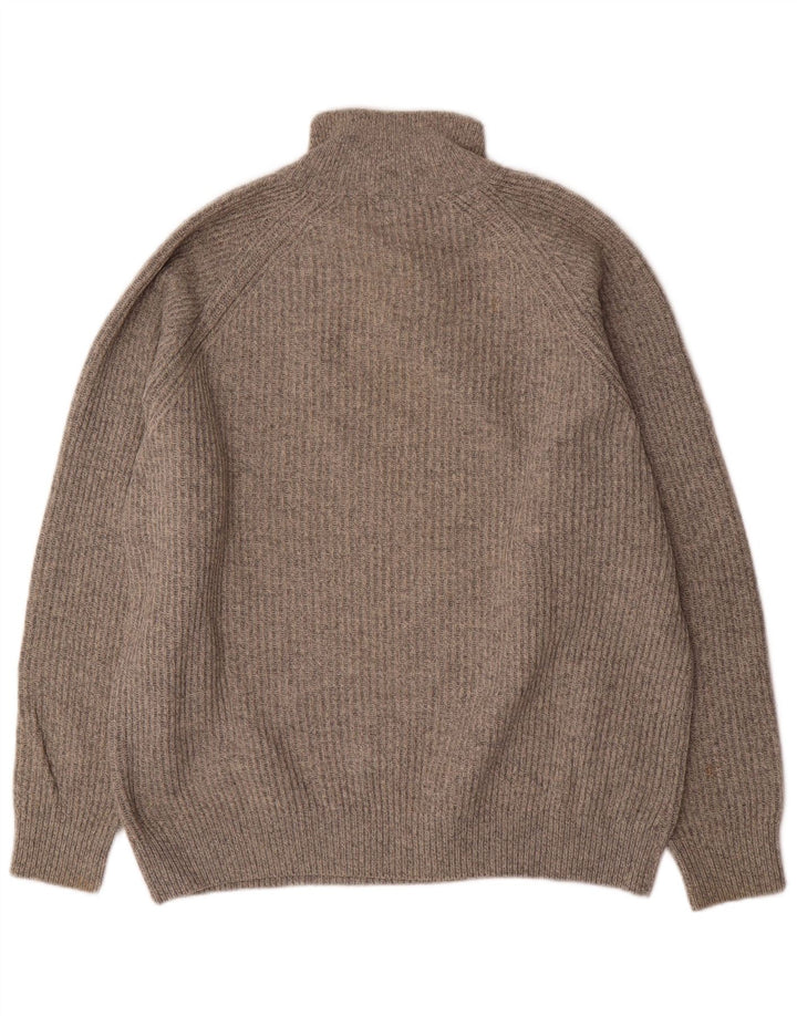 Suéter masculino Kappa com zíper e gola XL de lã cinza