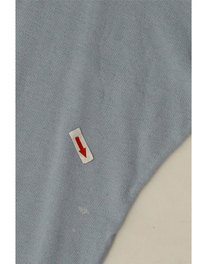 Camisa polo masculina de manga comprida Kappa algodão azul médio