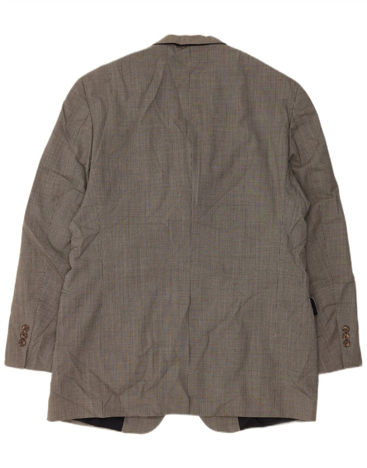 Jaqueta blazer masculina Tommy Hilfiger com 3 botões Reino Unido 40 grande cinza houndstooth