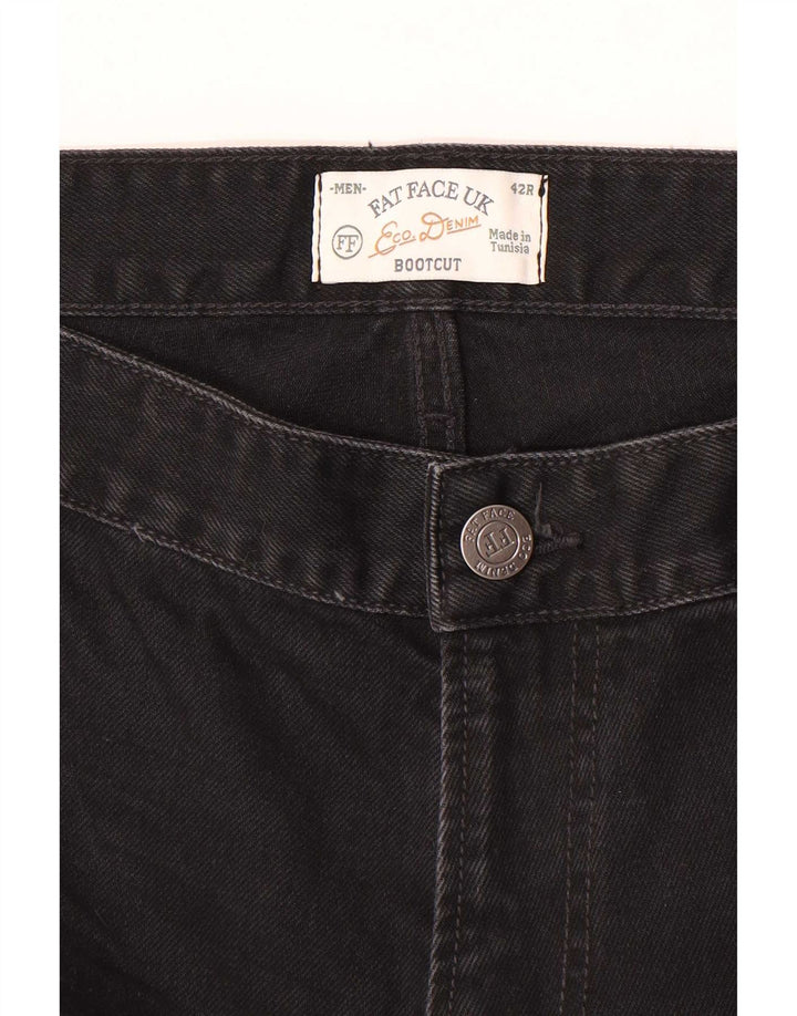 Calça jeans masculina Fat Face Bootcut W42 L31 algodão preto