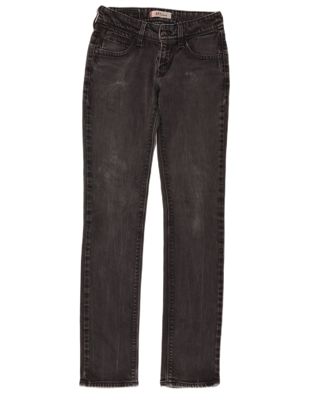 Calça jeans feminina Levi's 571 Slim W28 L34 algodão preto