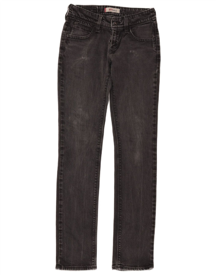 Calça jeans feminina Levi's 571 Slim W28 L34 algodão preto