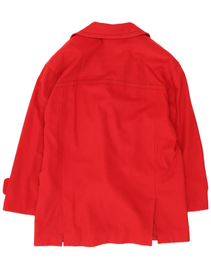 Casaco feminino vintage com peito duplo IT 42 lã vermelha média