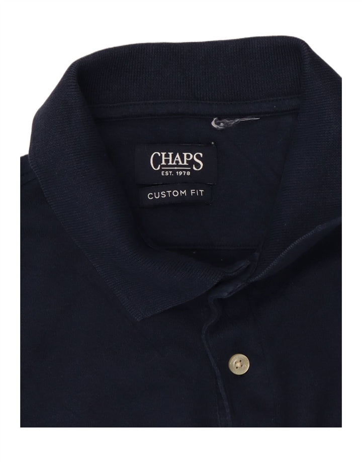 Camisa polo masculina CHAPS Custom Fit azul marinho médio