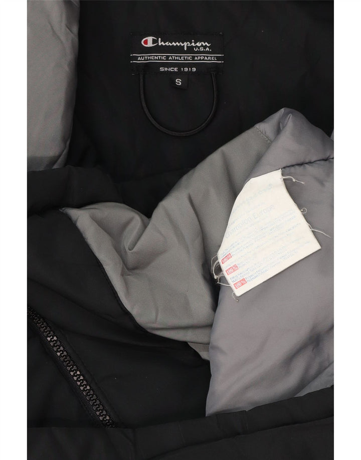 Jaqueta corta-vento masculina CHAMPION de ajuste solto Reino Unido 36 poliéster preto pequeno