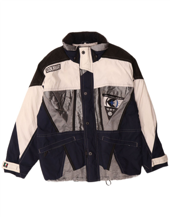 Jaqueta de esqui masculina com capuz Colmar IT 50 médio azul marinho Colourblock poliamida
