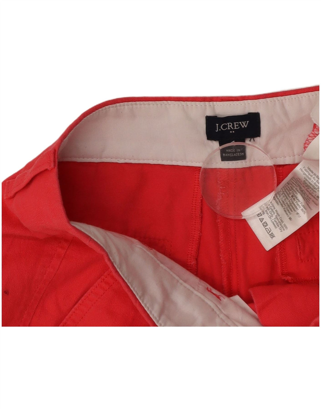 J. CREW Shorts Chino feminino US 4 pequeno W30 algodão vermelho