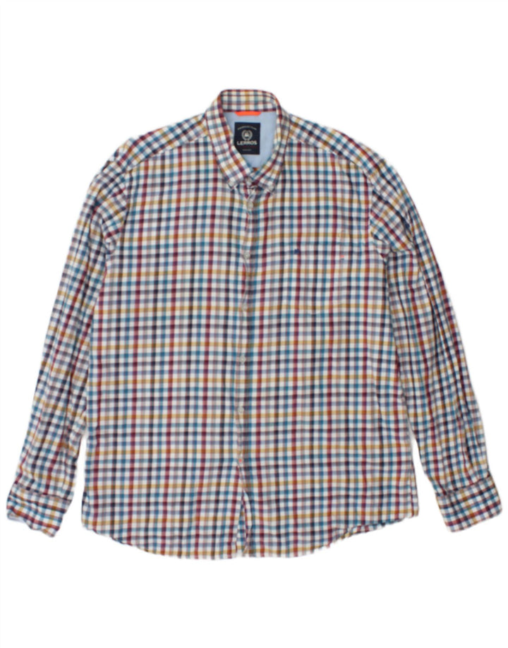 Camisa masculina LERROS XL algodão xadrez multicolorido