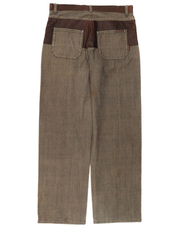 Marlboro Classics Mens Straight Jeans W32 L34 Cinza Colorblock Algodão