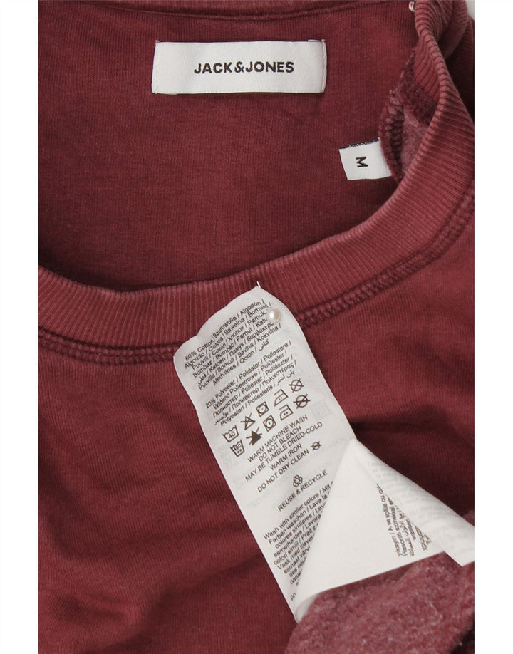 JACK & JONES moletom gráfico masculino jumper médio algodão borgonha