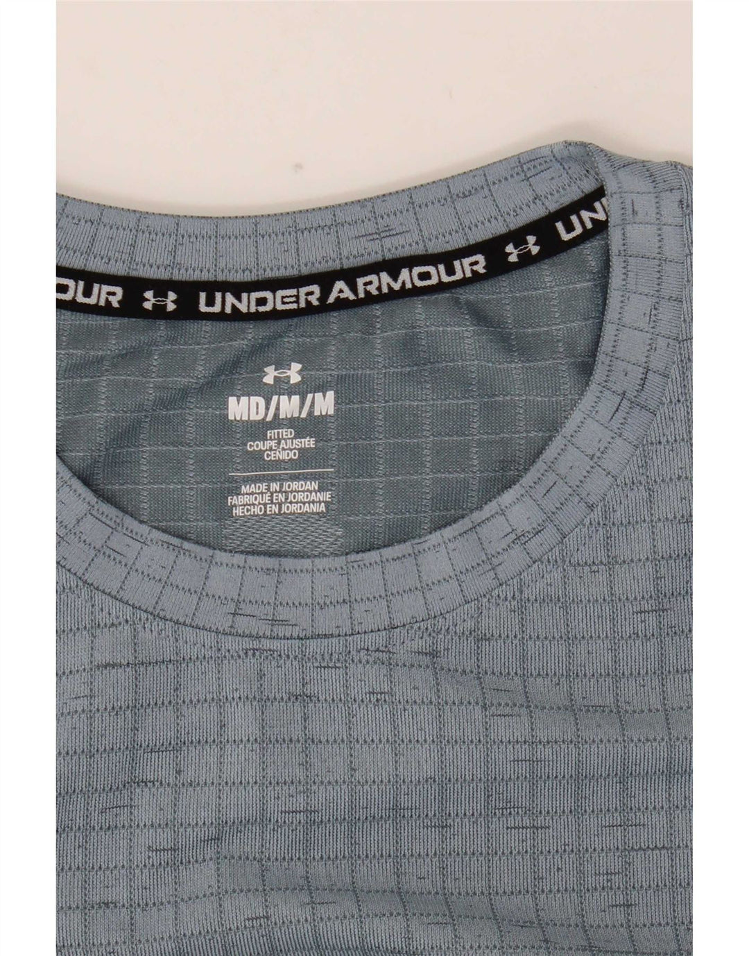 Camiseta gráfica masculina Under Armour Top cinza médio xadrez
