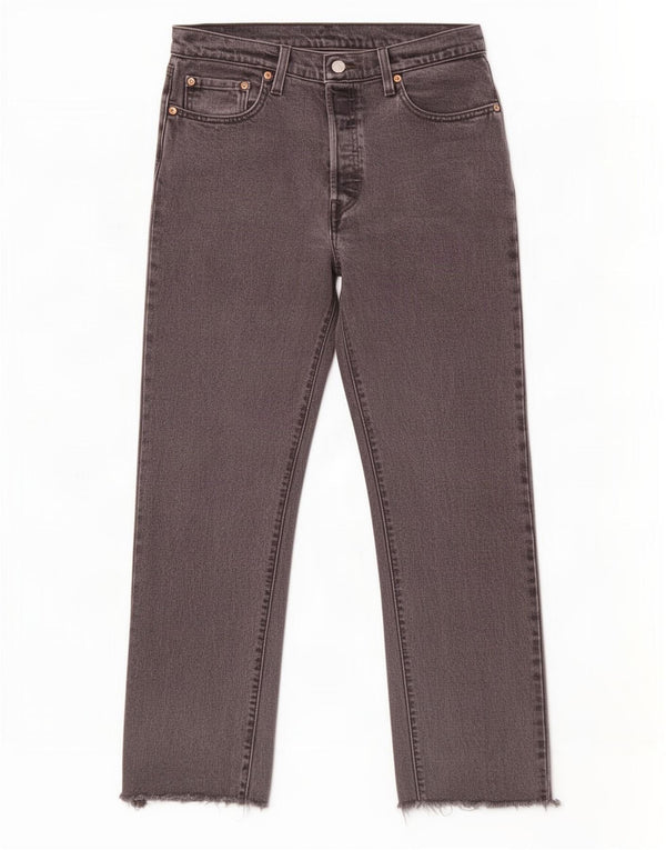 Jeans feminino Levi's 501 Straight W29 L28 algodão cinza
