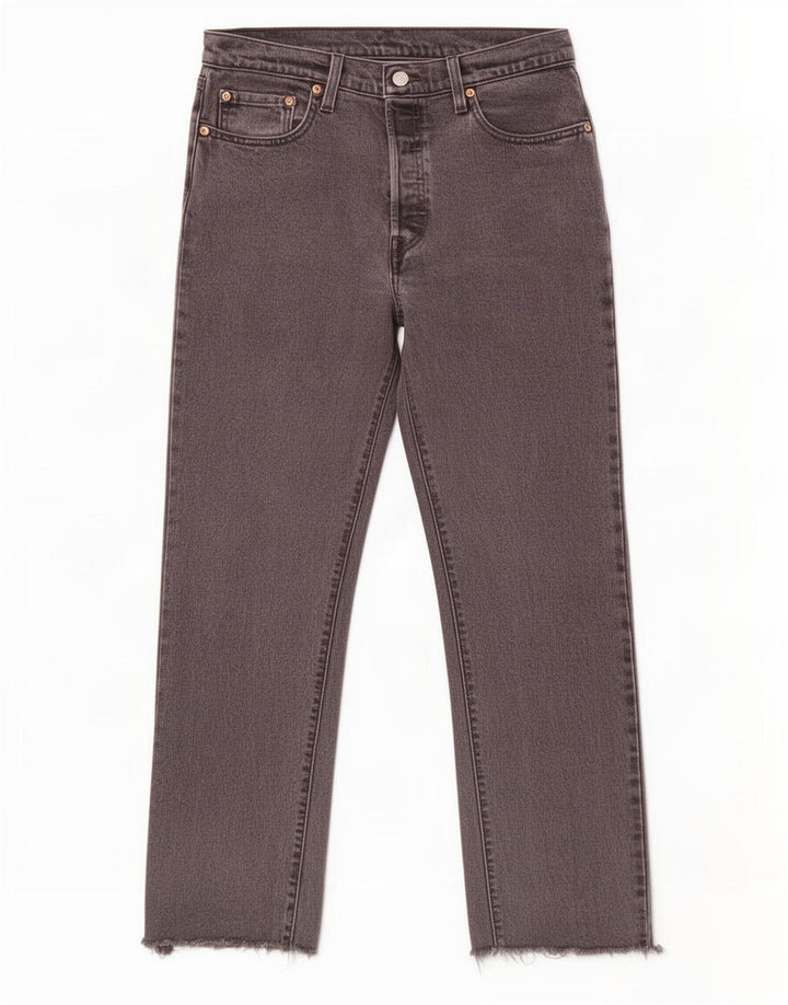 Jeans feminino Levi's 501 Straight W29 L28 algodão cinza