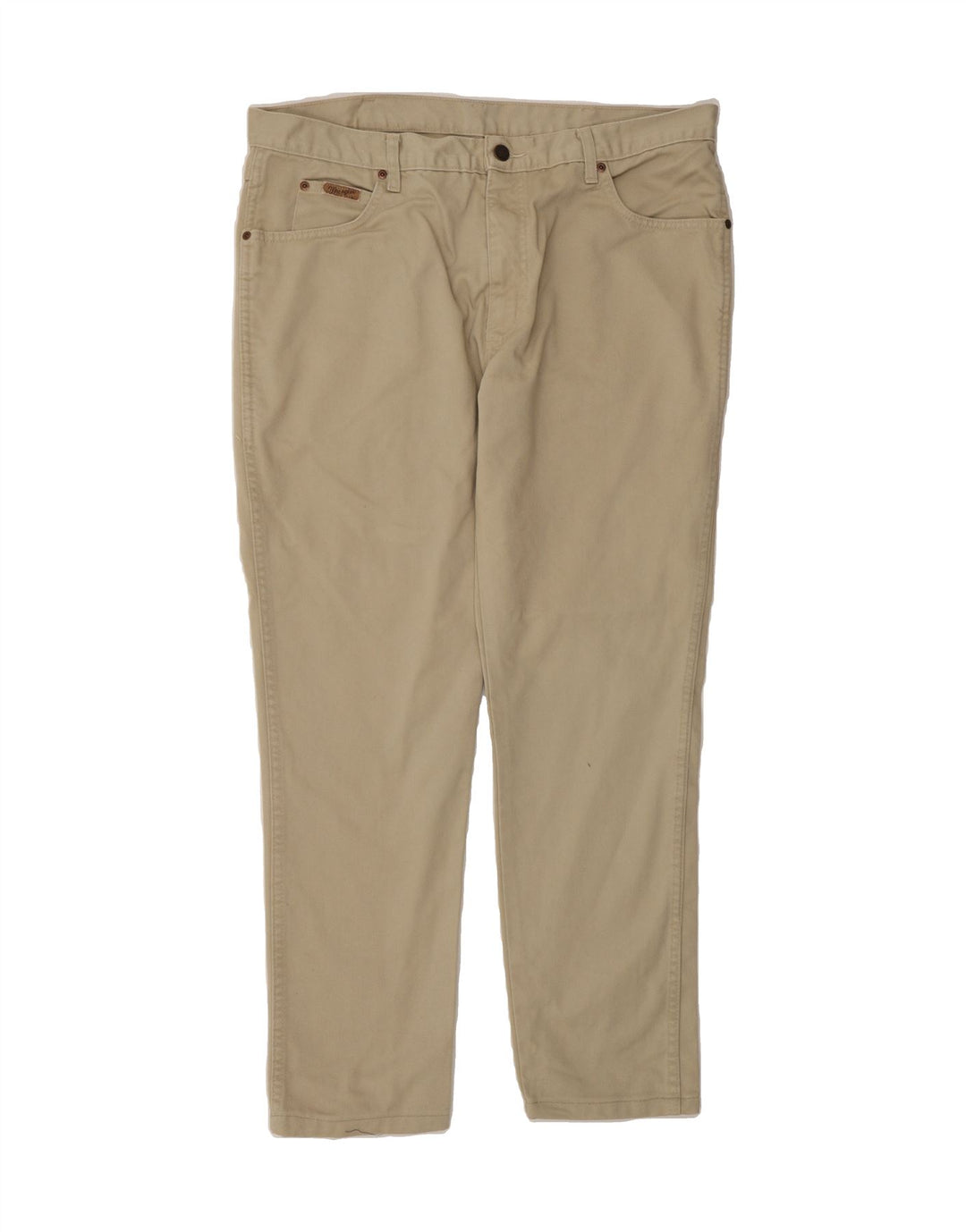 WRANGLER Mens Texas Slim Casual Trousers W38 L32 Beige Cotton Vintage Wrangler and Second-Hand Wrangler from Messina Hembry 