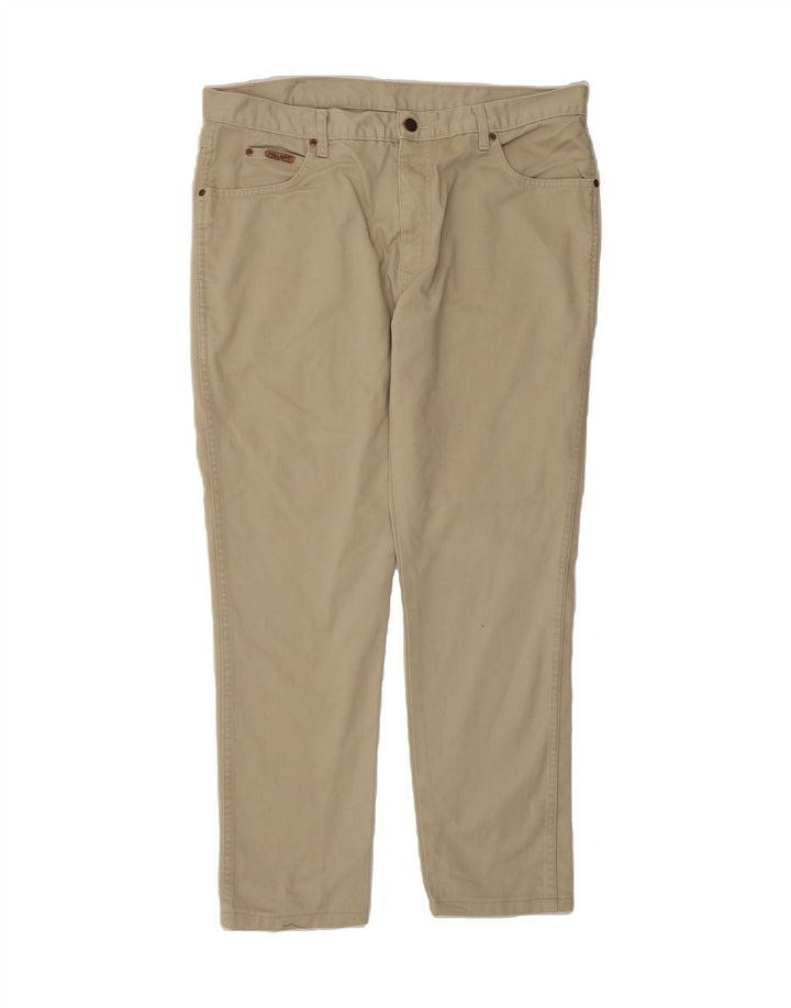 WRANGLER Mens Texas Slim Casual Trousers W38 L32 Beige Cotton Vintage Wrangler and Second-Hand Wrangler from Messina Hembry 