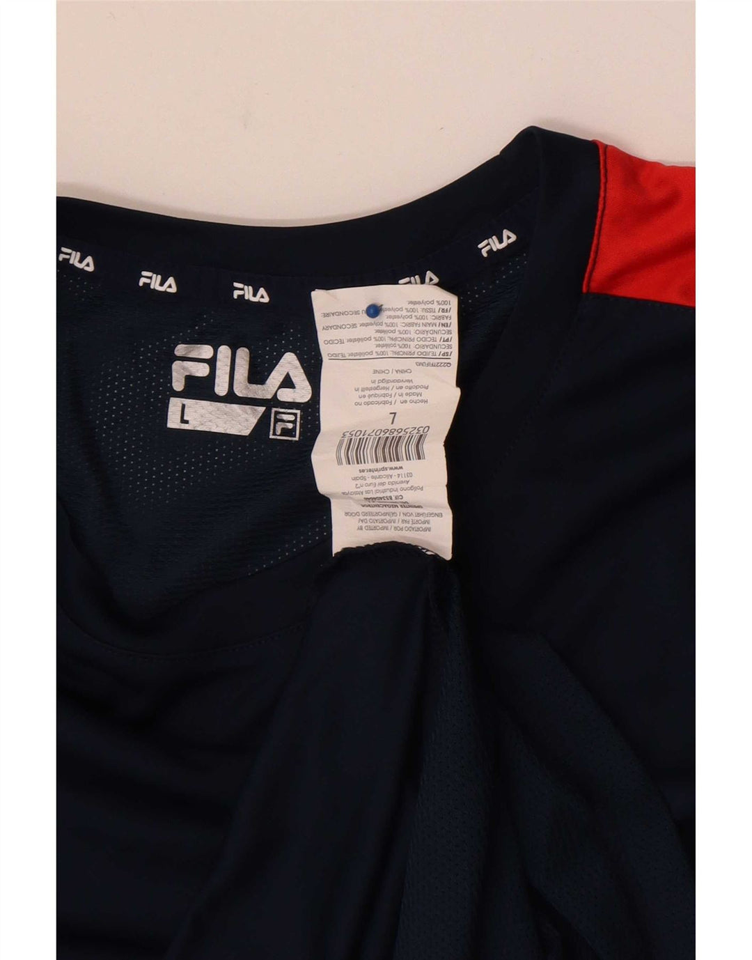 Fila Camiseta Masculina Top Grande Poliéster Colourblock Azul Marinho