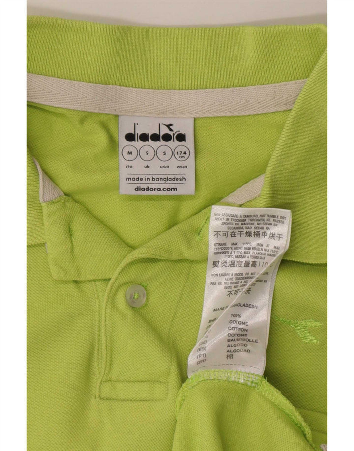 Camisa polo masculina Diadora pequena algodão verde