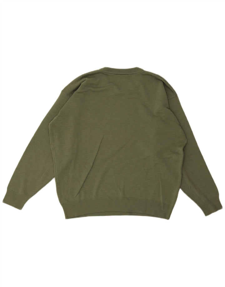 Lacoste Suéter masculino com gola redonda tamanho 6 XL lã verde