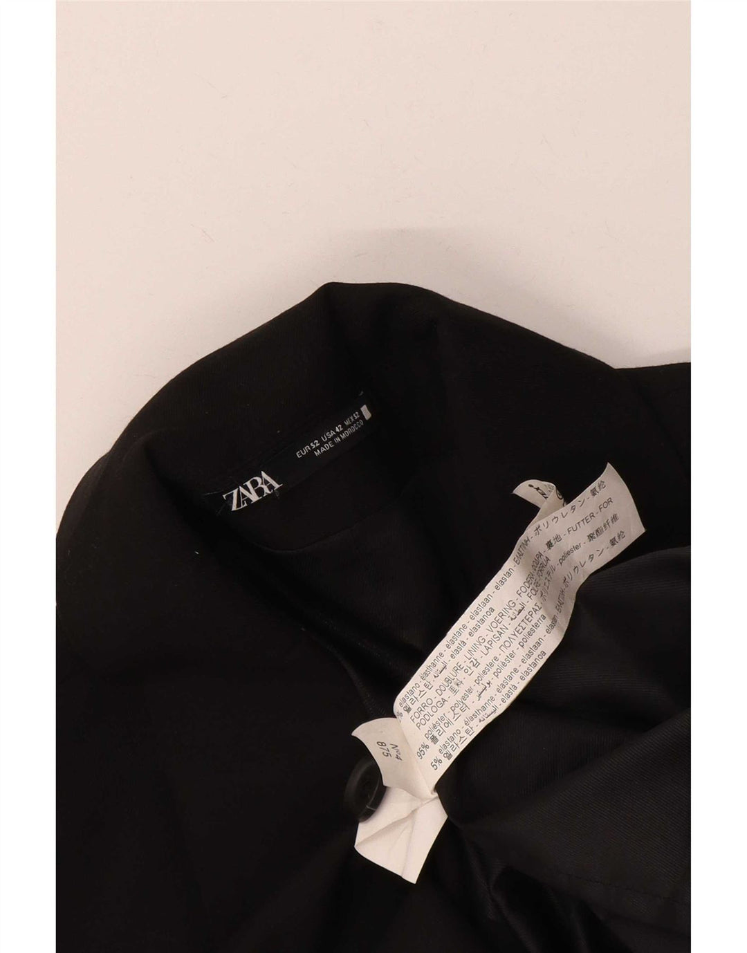 Jaqueta Zara Mens Blazer EU 52 Grande Poliéster Preto