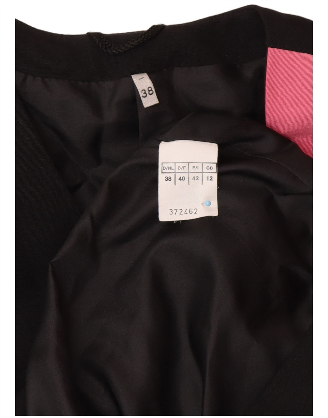 Jaqueta blazer feminina VINTAGE Longline Reino Unido 12 bloco colorido preto médio