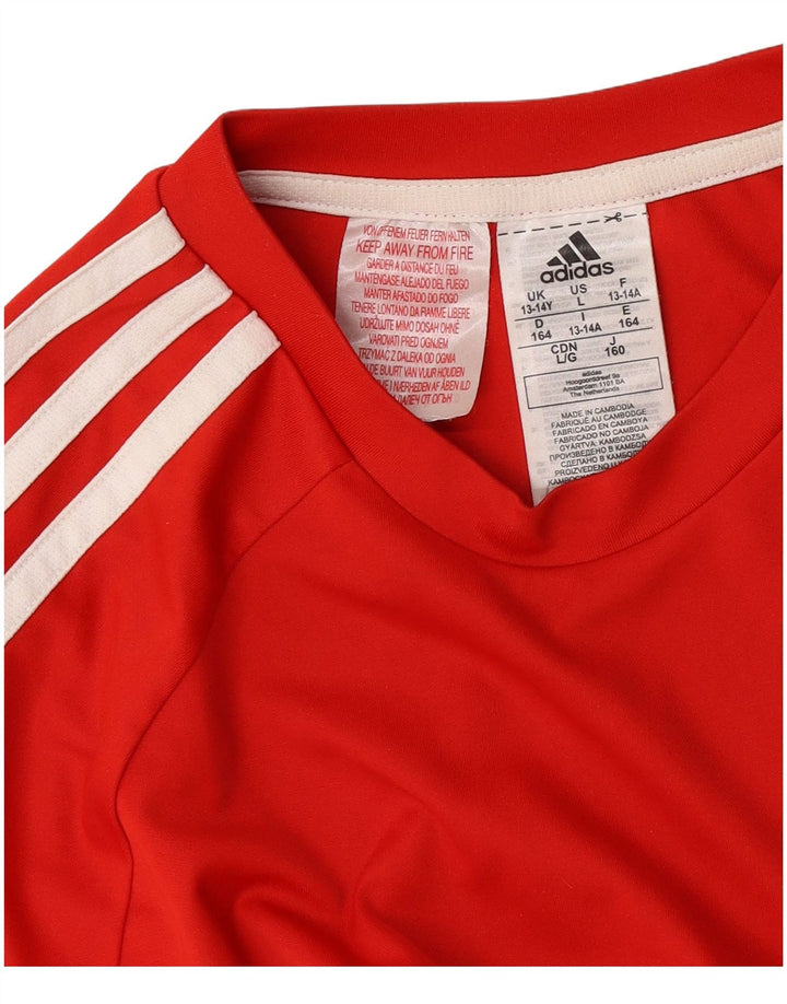 Camiseta Adidas Menino Aeroready Top 13-14 Anos Poliéster Vermelho