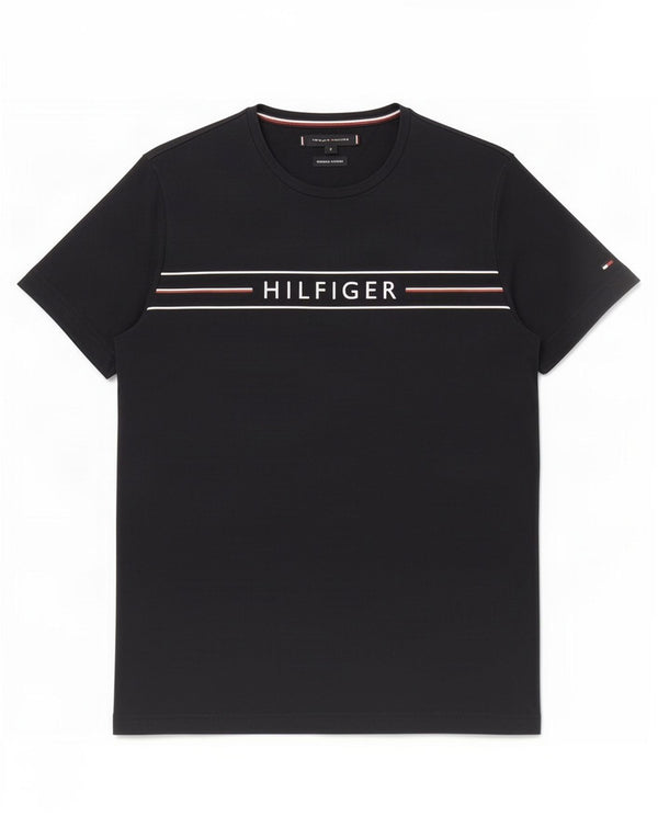 Tommy Hilfiger Camiseta masculina gráfica top pequeno algodão azul marinho