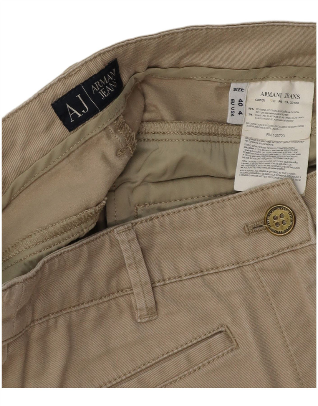 Saia lápis feminina ARMANI EU 40 médio W30 algodão bege