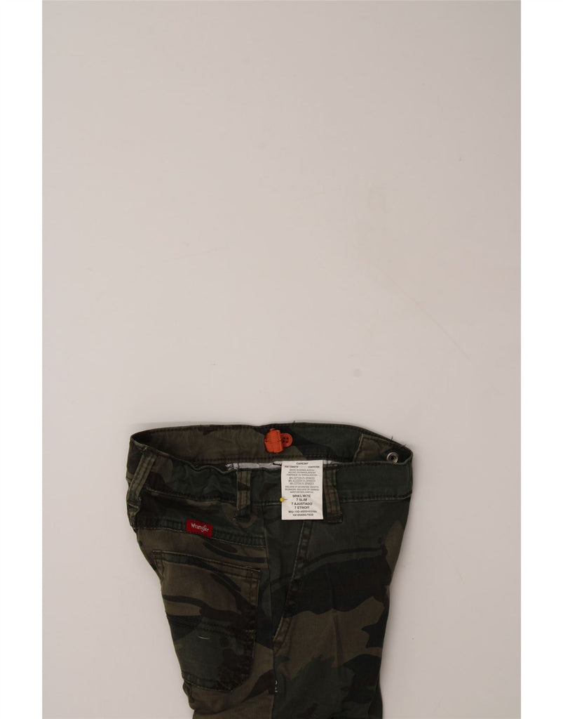 WRANGLER Boys Slim Cargo Trousers 6-7 Years W21 L21 Khaki Camouflage Vintage Wrangler and Second-Hand Wrangler from Messina Hembry 