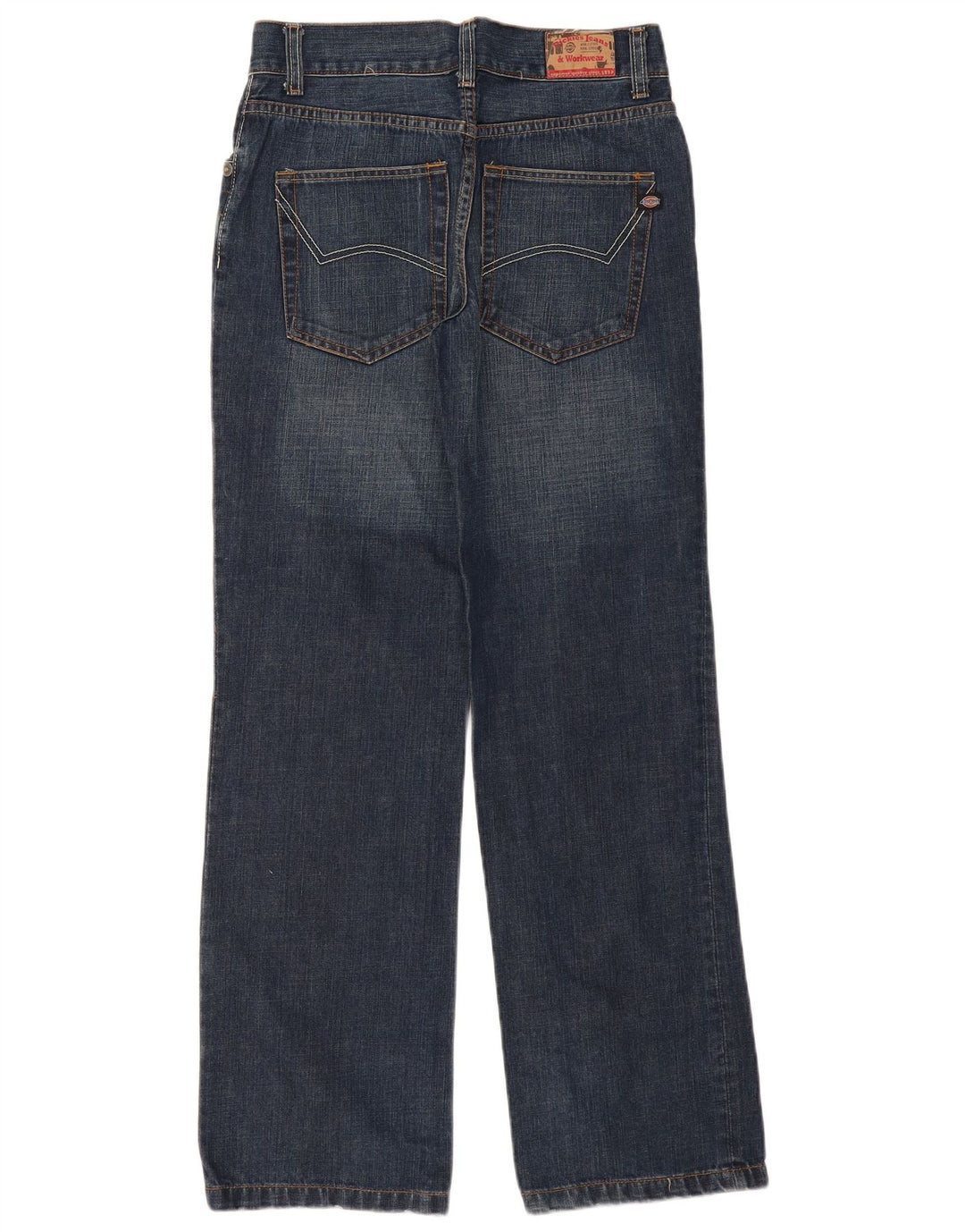 Calça jeans reta feminina Dickies W30 L32 algodão azul