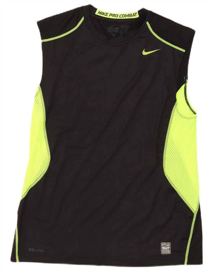 Colete Nike Masculino Dri Fit Top Médio Preto Colourblock Poliéster